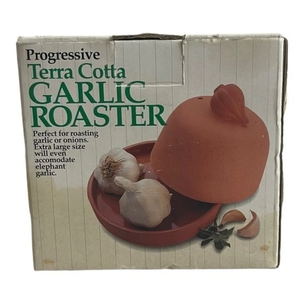 Vintage Progressive International Terra Cotta Onion Garlic Roaster Pot 5